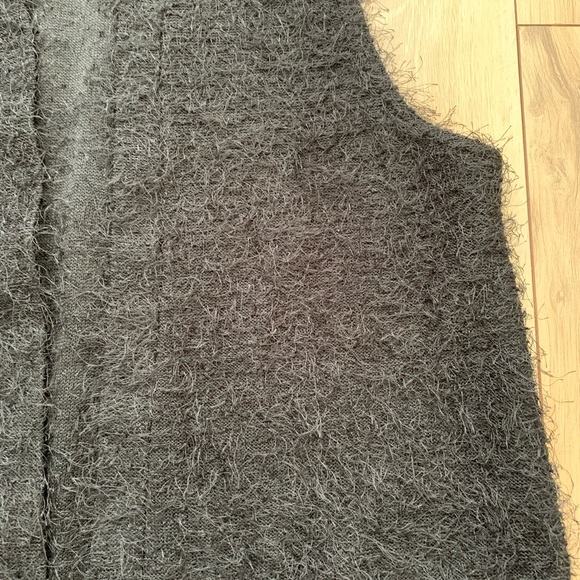 EUC Black Eyelash tunic knit vest cardigan - Picture 9 of 10